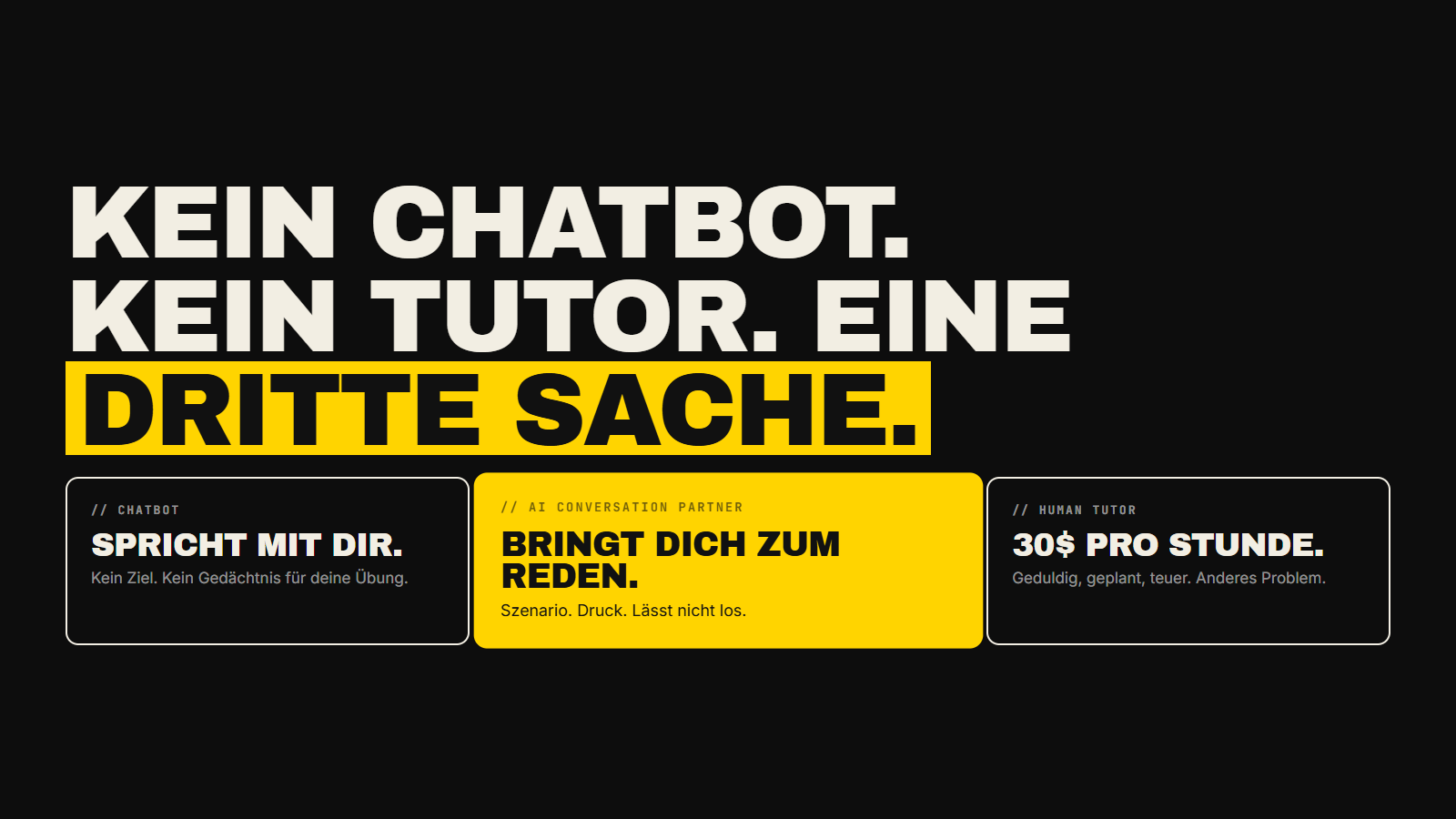 Ein KI-Gesprächspartner ist kein Chatbot. Auch kein menschlicher Tutor. Er ist ein Drittes. So funktioniert er, das kann er und das kann er nicht — und so steht er im Vergleich da.