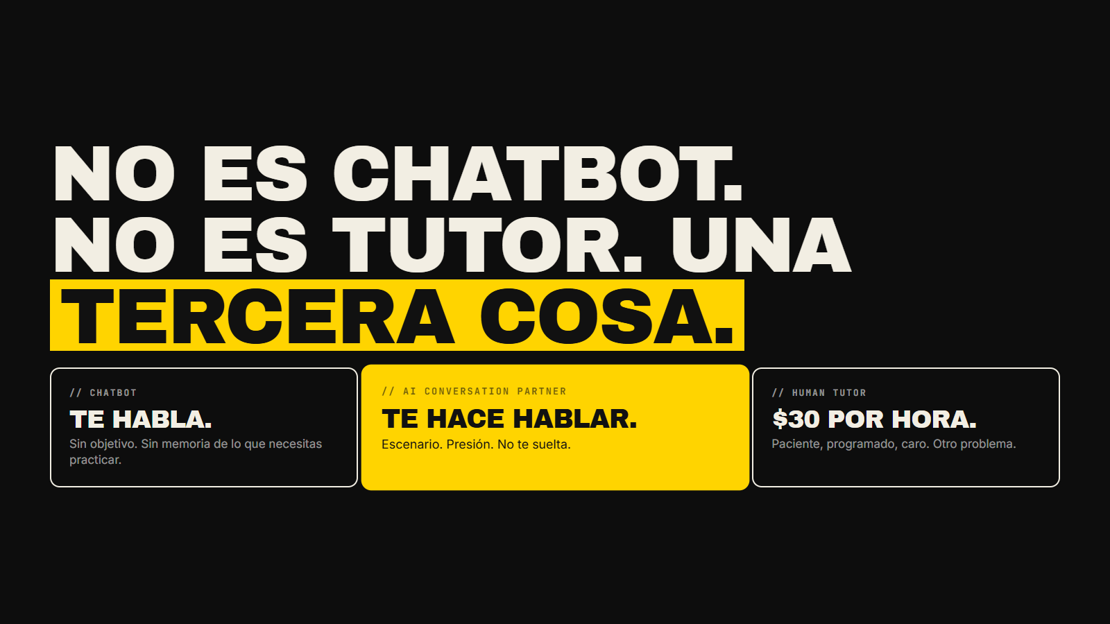 Un compañero de conversación con IA no es un chatbot. Tampoco es un tutor humano. Es una tercera cosa. Aquí cómo funciona, qué puede y qué no, y cómo se compara con las alternativas.