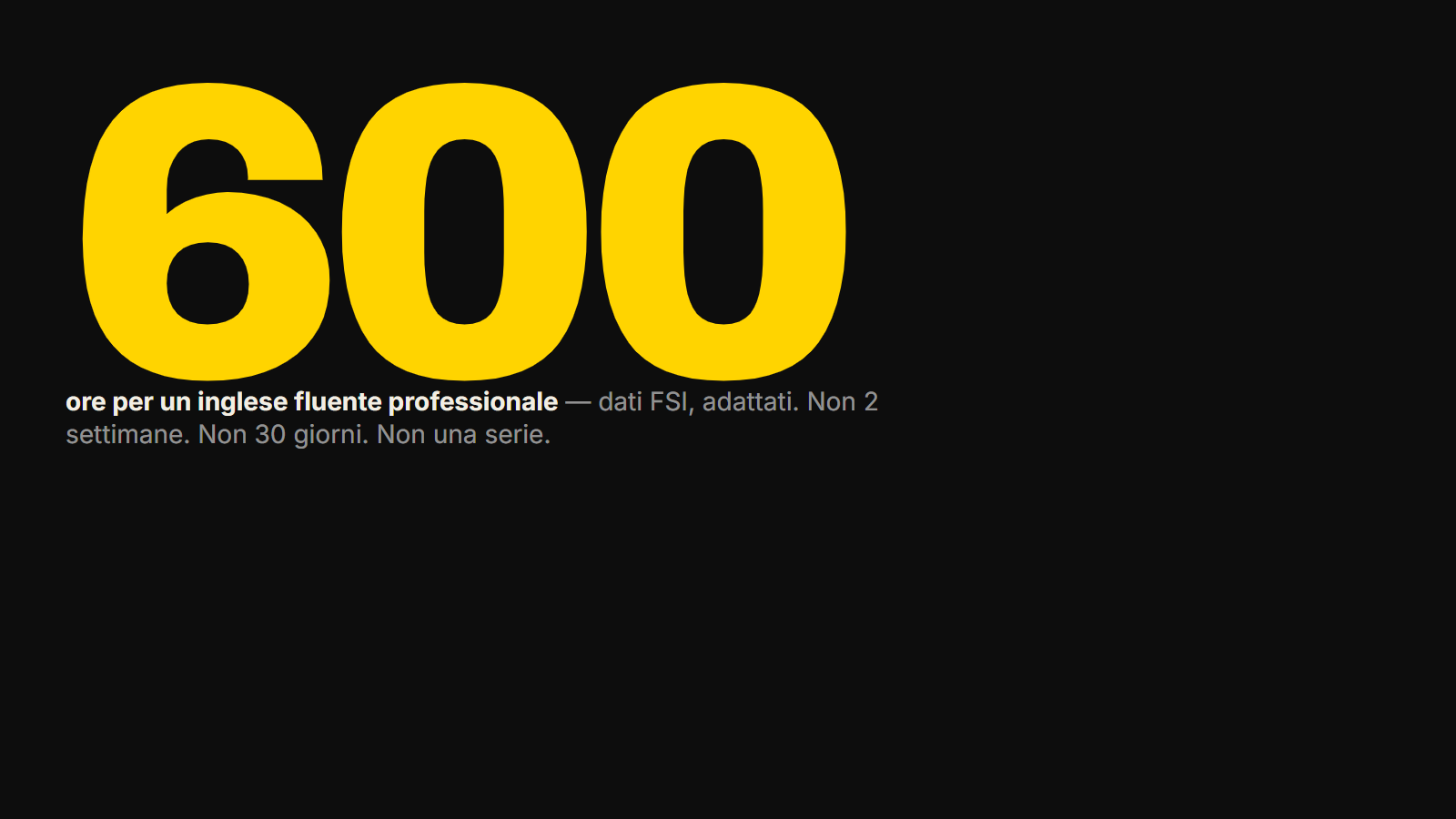 «2 anni e parli fluente.» «Solo 10 minuti al giorno.» Sono entrambe bugie. Ecco i numeri reali — dati del FSI, adattati a ciò che «fluente» significa davvero in conversazione.
